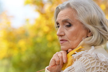 Senior beautiful woman posing