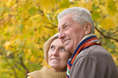 senior couple outdoorsの写真素材