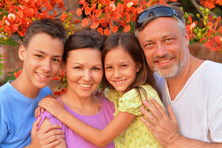 Happy family in park