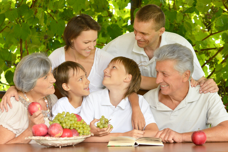 Happy parents and childrenの写真素材