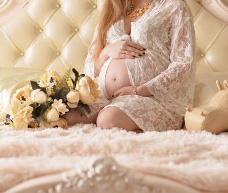 Beautiful pregnant womanの写真素材