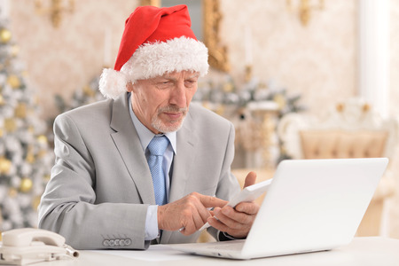 senior man working with laptopの写真素材