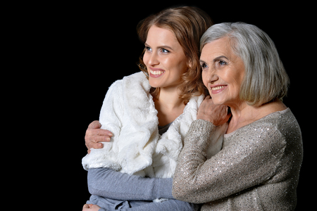 woman with daughter posingの写真素材