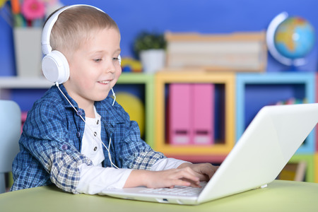 boy using laptop