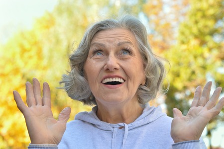 senior beautiful woman posing