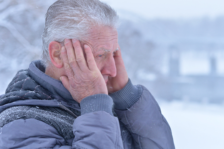 Thoughtful senior manの写真素材