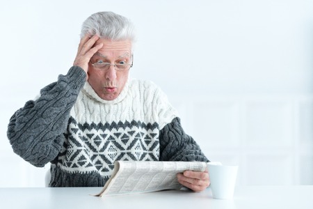 Senior man  readingの写真素材