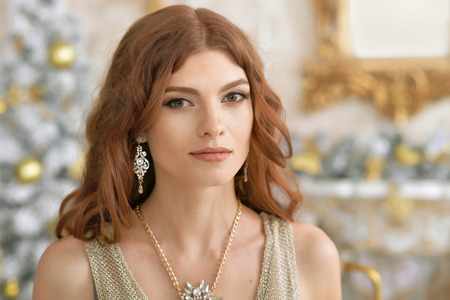 beautiful young woman with jewelry