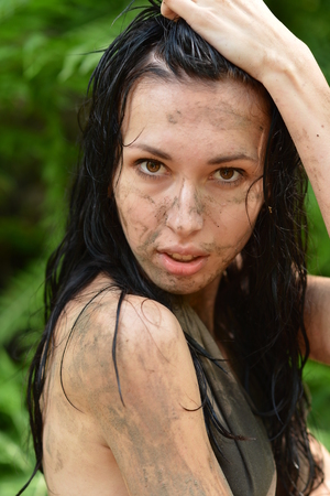 portrait of a wild girlの写真素材