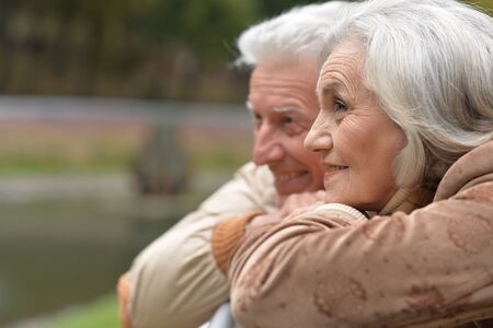 Close up portrait of beautiful senior couple posing
