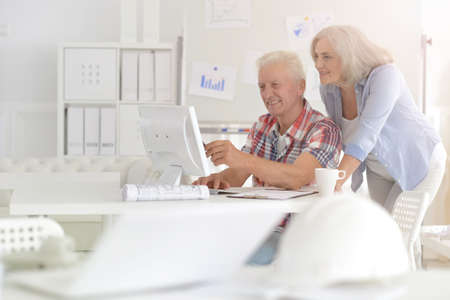 Successful senior businesspeople working together in modern officeの写真素材