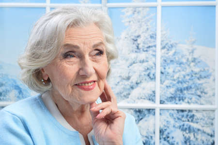 Portrait of senior woman posing on christmas