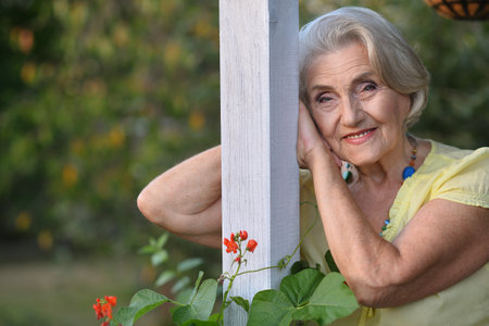 portrait of a beautiful woman in summerの写真素材