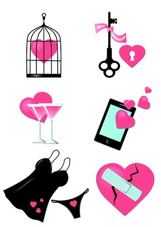 Valentine day clipart setのイラスト素材