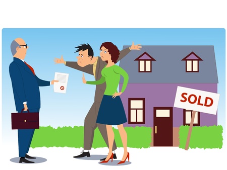 Conflict over real estate sellingのイラスト素材
