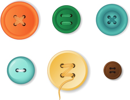 Set of realistic clothing buttons のイラスト素材