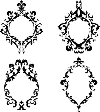 Ornate baroque frames setのイラスト素材