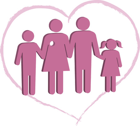 Breast cancer patient family supportのイラスト素材