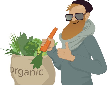 Shop local, eat organicのイラスト素材