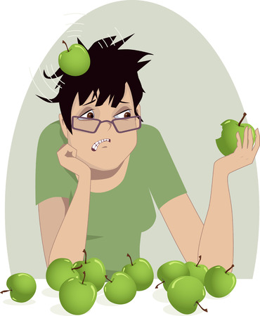 Woman trying to generate an ideaのイラスト素材