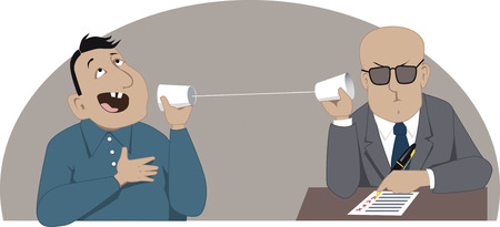 Phone job interviewのイラスト素材