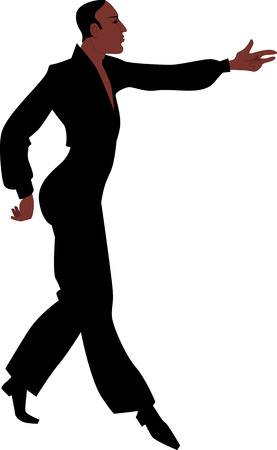 Young Hispanic male Ballroom Latin dancer in the performing clothes vector illustration EPS 8のイラスト素材