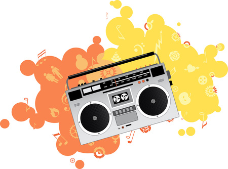 Classic boombox, EPS 8 vector illustration, no transparenciesのイラスト素材