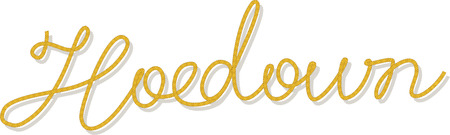 Word Hoedown written with a robe brush, vector illustration, brush includedのイラスト素材