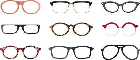 Set of realistic eyeglasses frames.のイラスト素材