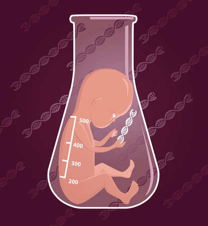 Genetic engineering and in vitro fertilization, EPS 8 vector illustrationのイラスト素材