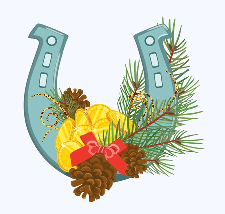 The horseshoe icon symbol of luck.のイラスト素材