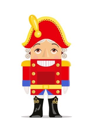 Nutcracker toy vector icon on white background. Christmas symbols and toys.のイラスト素材
