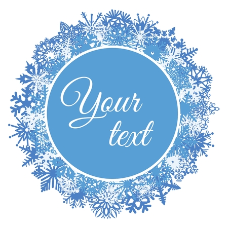 Background template of snowflakes and space for your text. Vector illustrationのイラスト素材