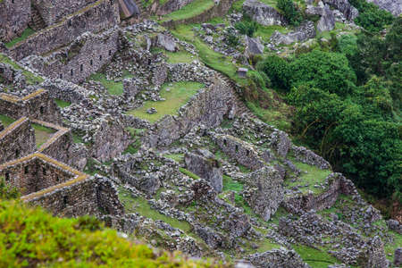 Beautiful landscape of Machu Picchu lost city in nature on the Andes mountains. Peru. South America...