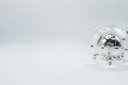 Holidays wallpaper background of colorful Christmas decorations isolated on white background.の写真素材