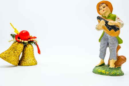 Holidays wallpaper background of colorful Christmas decorations isolated on white background.の写真素材