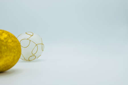 Holidays wallpaper background of colorful Christmas decorations isolated on white background.の写真素材