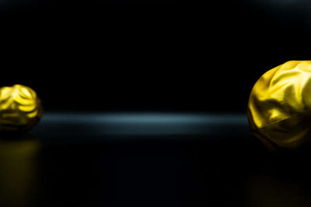 Cool holidays wallpaper background of Christmas decorations and balls or baubles on black background.の写真素材