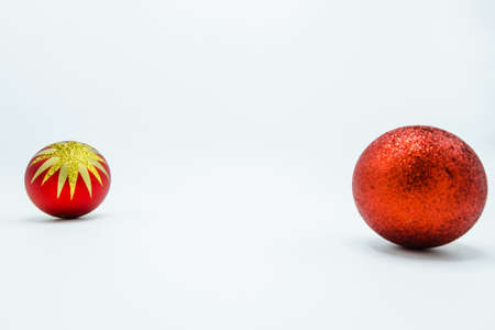 Holidays wallpaper background of Christmas tree decorations isolated on white background.の写真素材