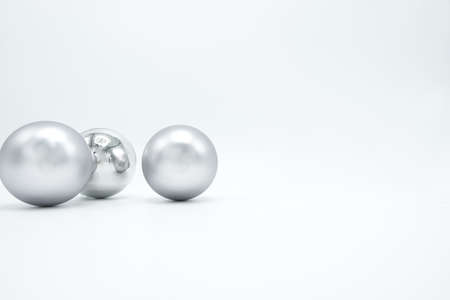 Monochrome elegant Christmas wallpaper background of tree decorations. Classy holidays image in...