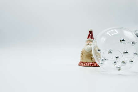 Holidays wallpaper background of colorful Christmas decorations isolated on white background.