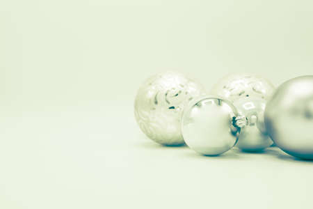 Monochrome elegant Christmas wallpaper background of tree decorations. Classy holidays image in...