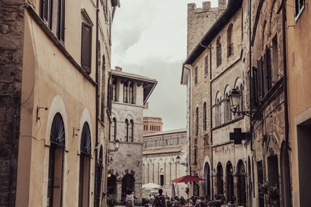 Beautiful view of Tuscany landscape and landmarks. Summer in Italyの写真素材