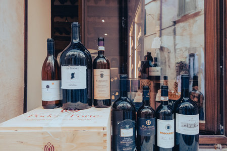 Delicious italian food and wine. Local shop.の写真素材