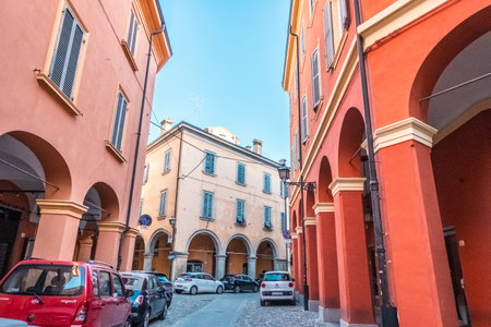 Beautiful view of Modena in Emilia Romanga. Summer in Italyの写真素材