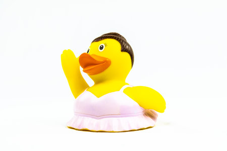 Ballet dancer with pink dress Duck Floating Toyの写真素材