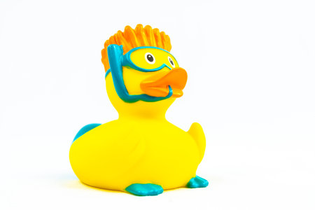 Duck Floating Toy with snorkel and finsの写真素材