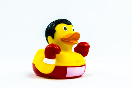 Boxing fighter with red gloves Duck Floating Toyの写真素材