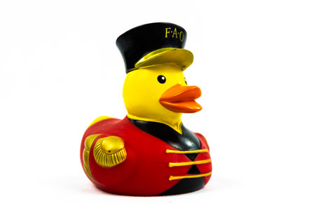 Hotel concierge with red jacket Duck Floating Toyの写真素材