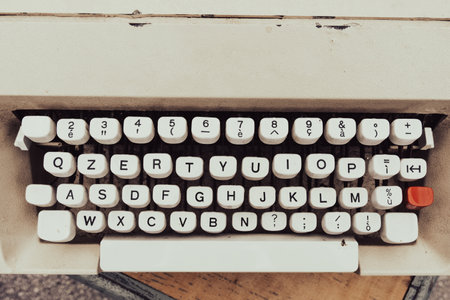 View of a grungy old reporters manual typewriter machineの写真素材